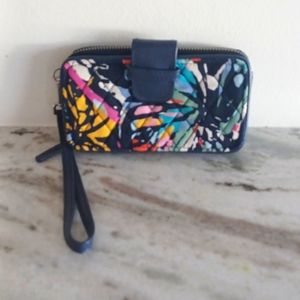 Vera Bradley RFID Smartphone Wristlet Wallet in Butterfly Flutter Pattern